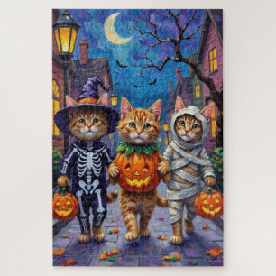 Persian Cats Trick-or-Treating Halloween Costumes Jigsaw Puzzle