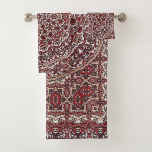Persian colored carpet bath towel set