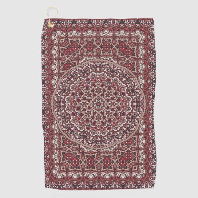 Persian colored carpet golf towel (Front)