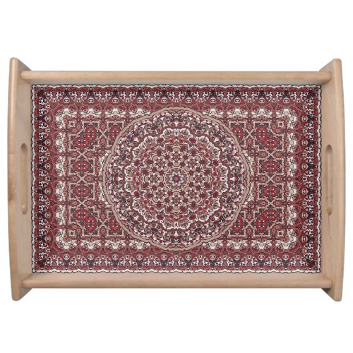 Persian colored carpet serving tray