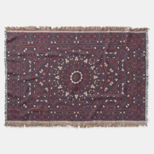 Persian colored carpet throw blanket
