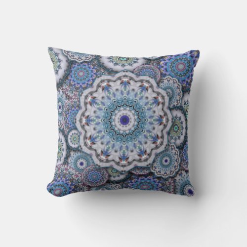 persian damask mosaic flowers mandala chic elegant throw pillow