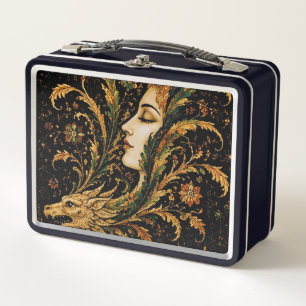 Persian Dragon Lady – Mystical Woman Fantasy Art f Metal Lunch Box
