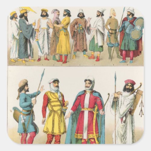 Persian Dress from Trachten der Voelker 1864 Square Sticker