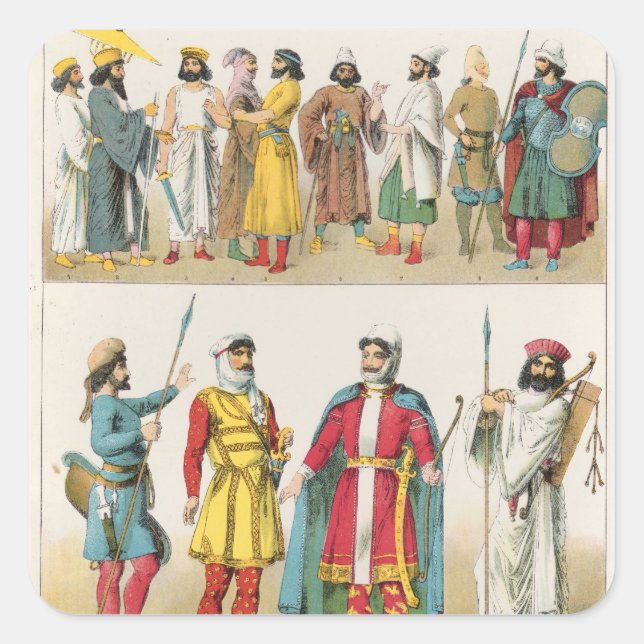 Persian Dress, from 'Trachten der Voelker', 1864 Square Sticker (Front)