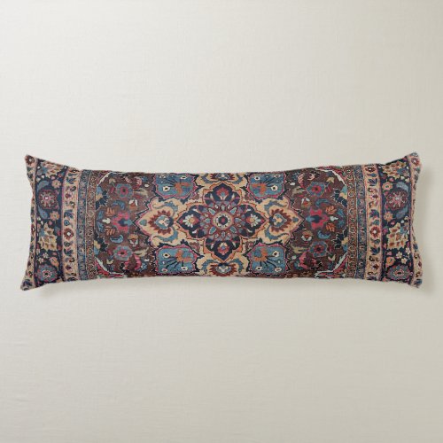 Persian Dusty Blue Pink Brown  Body Pillow