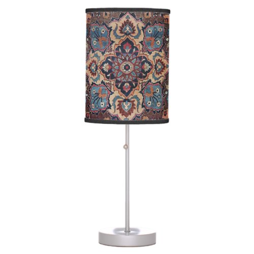 Persian Dusty Blue Pink Brown  Table Lamp