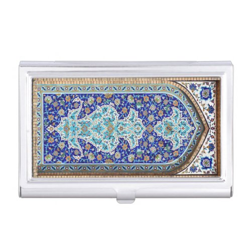 Persian elaborate tiled mural design  business card case