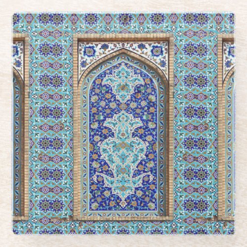 Persian elaborate tiled mural design  coaster