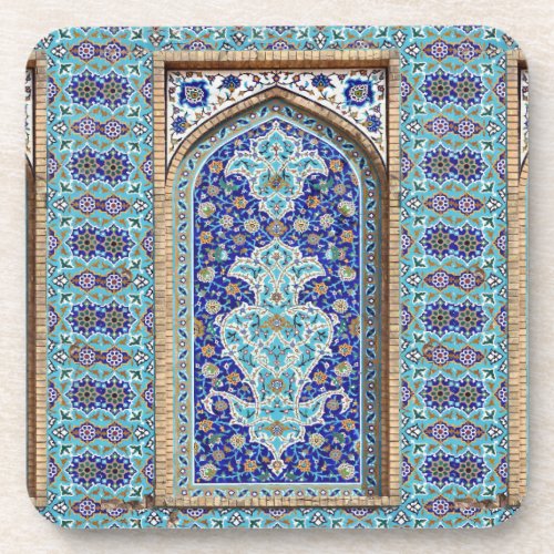 Persian elaborate tiled mural design coaster