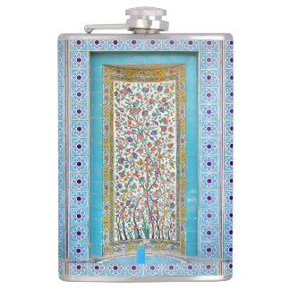Persian elaborate tiled mural       flask