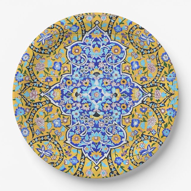 Persian elaborate tiled mural   paper plates (Front)