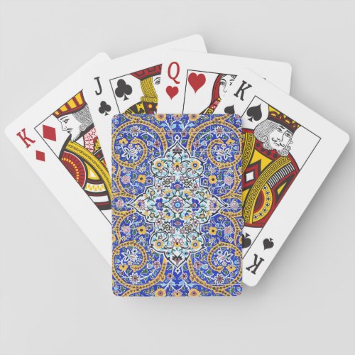 Persian elaborate tiled mural  playing cards