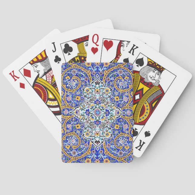 Persian elaborate tiled mural  poker cards (Back)
