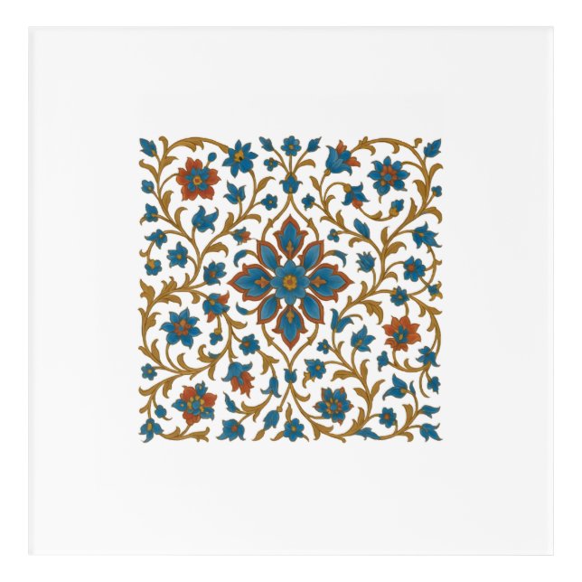 Persian Floral Ornament Acrylic Art (Front)