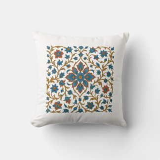 Persian Floral Ornament Artwork Throw Pillow