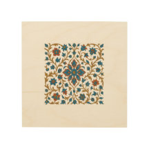 Persian Floral Ornament Wood Wall Art