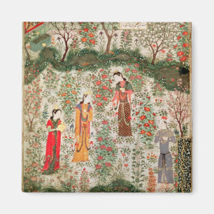 Persian Garden, 15th century (w/c on paper) Magnet
