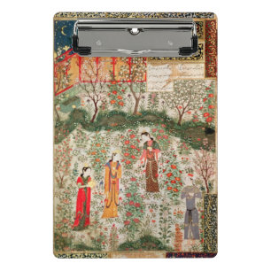 Persian Garden, 15th century (w/c on paper) Mini Clipboard