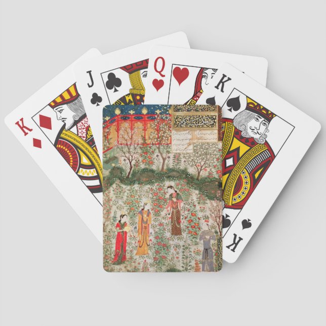 Persian Garden, 15th century (w/c on paper) Poker Cards (Back)