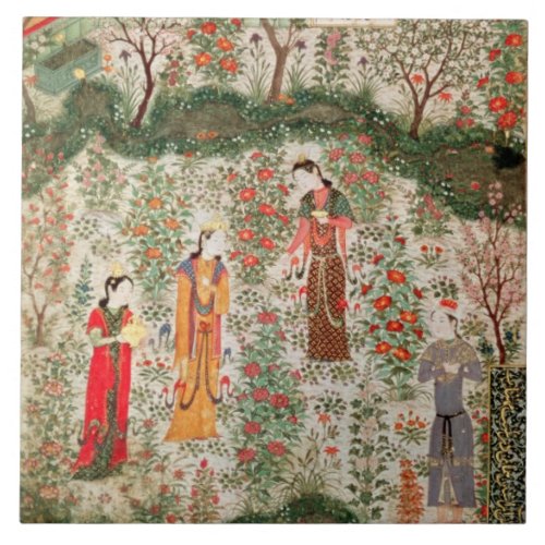 Persian Garden 15th century wc on paper Tile