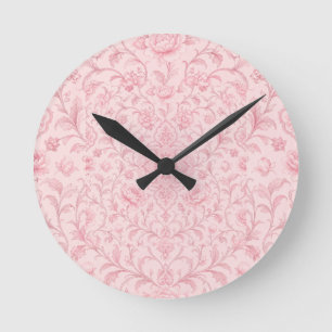 Persian Garden Breeze – Powder Pink Round Clock