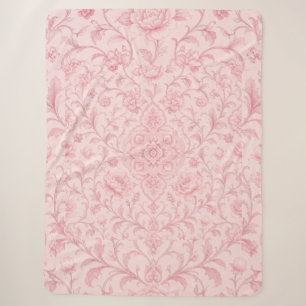 Persian Garden Breeze – Powder Pink Sherpa Blanket