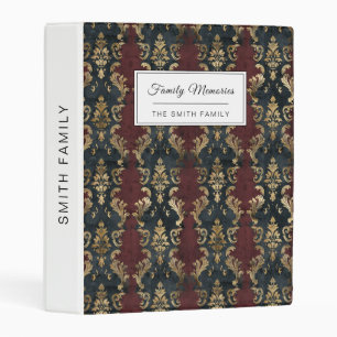 Persian Gold Damask Noir Pattern (1) Mini Binder