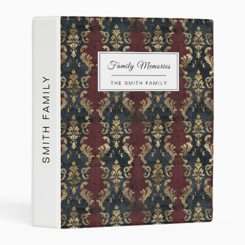 Persian Gold Damask Noir Pattern (1) Mini Binder