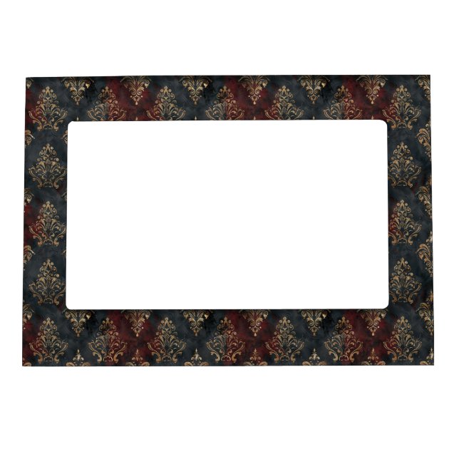 Persian Gold Damask Noir Pattern (2) Magnetic Frame (Front)
