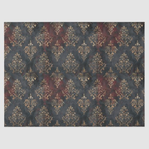 Persian Gold Damask Noir Pattern (2) Tissue Paper