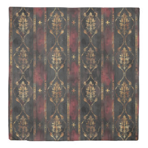 Persian Gold Damask Noir Pattern (3) Duvet Cover