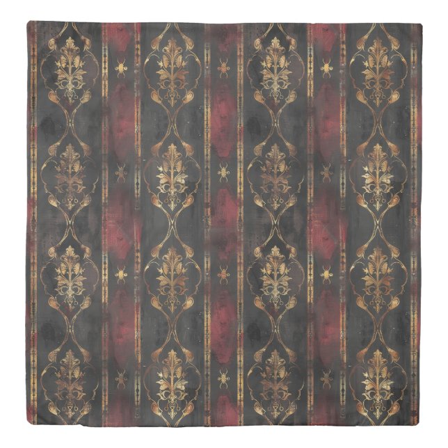 Persian Gold Damask Noir Pattern (3) Duvet Cover (Front)