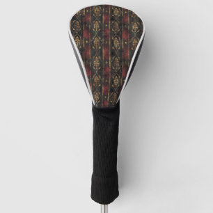 Persian Gold Damask Noir Pattern (3) Golf Head Cover