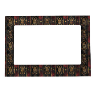 Persian Gold Damask Noir Pattern (3) Magnetic Frame