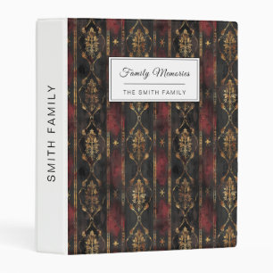 Persian Gold Damask Noir Pattern (3) Mini Binder