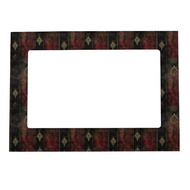 Persian Gold Damask Noir Pattern (4) Magnetic Frame (Front)