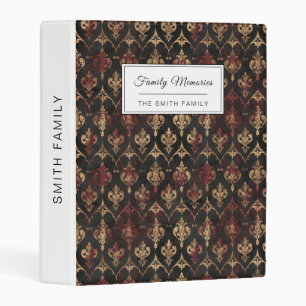 Persian Gold Damask Noir Pattern (4) Mini Binder