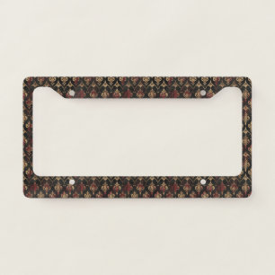 Persian Gold Damask Noir Pattern (5) License Plate Frame