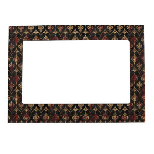 Persian Gold Damask Noir Pattern (5) Magnetic Frame