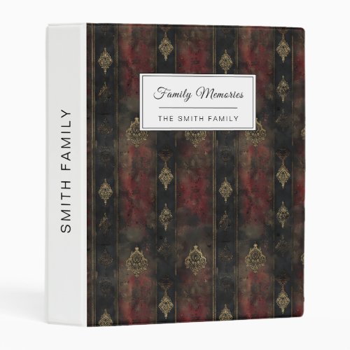 Persian Gold Damask Noir Pattern (5) Mini Binder