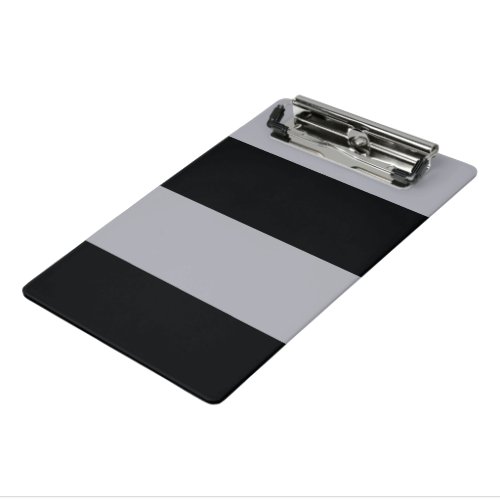 Persian Grey and Black Simple Extra Wide Stripes Mini Clipboard