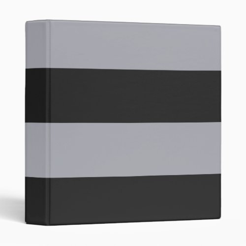 Persian Grey and Gray Simple Extra Wide Stripes 3 Ring Binder