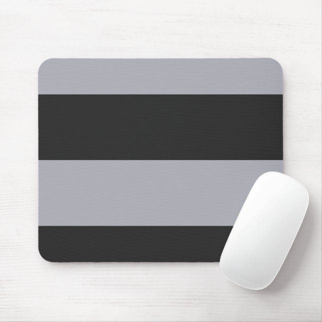 Persian Grey and Gray Simple Extra Wide Stripes Mouse Pad (With Mouse)