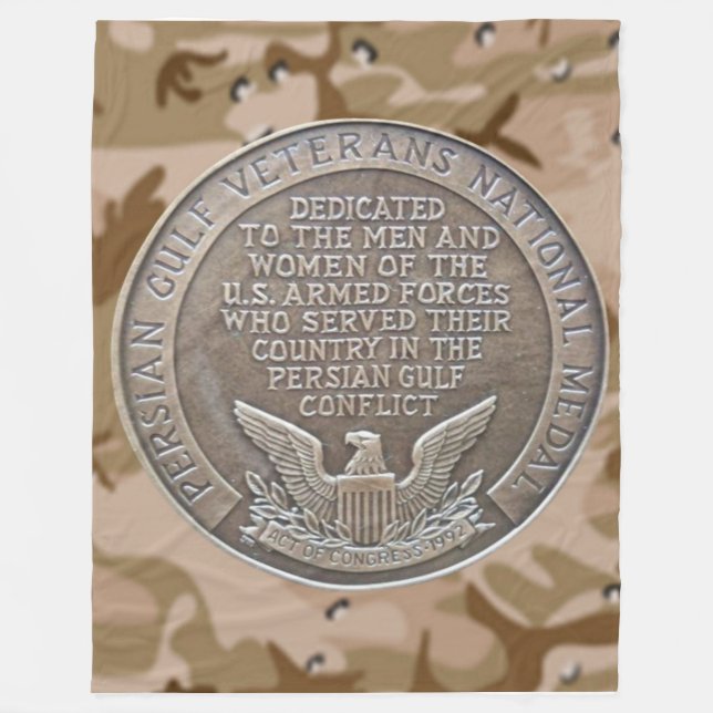 PERSIAN GULF VETERAN MEDAL Fleece Blanket (Front)