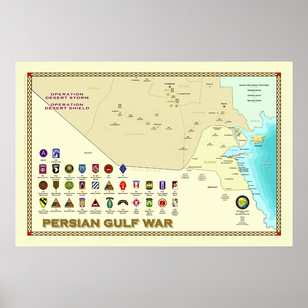 Persian Gulf War Map Poster Zazzle   Persian Gulf War Map Poster R1f819c62ff334955be331b97bb23b2b3 W2u 8byvr 1080 