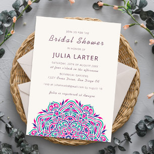 Persian Jewel Arch Ordinate Mandala Bridal Shower Invitation