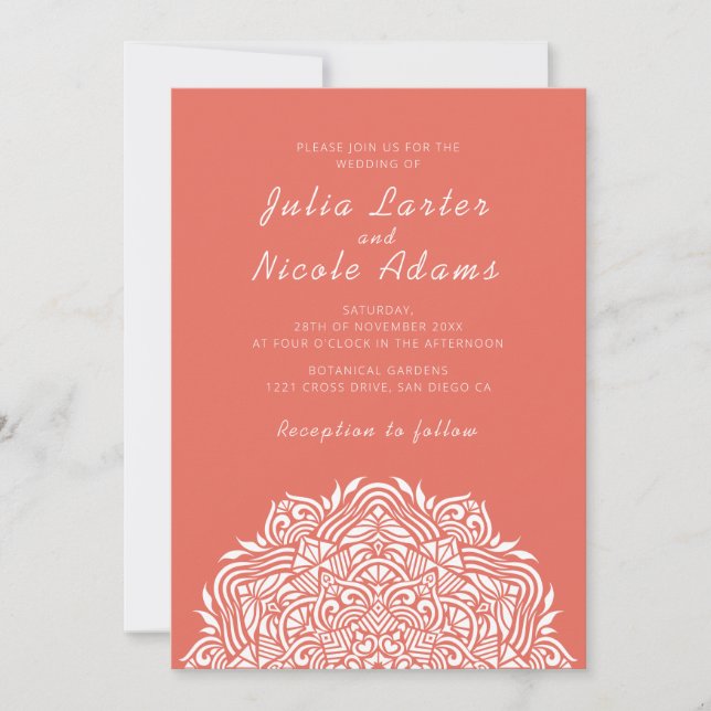Persian Jewel Arch Ordinate Mandala Wedding Invitation (Front)
