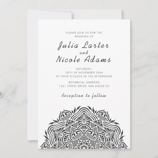 Persian Jewel Arch Ordinate Mandala Wedding Invitation (Front)