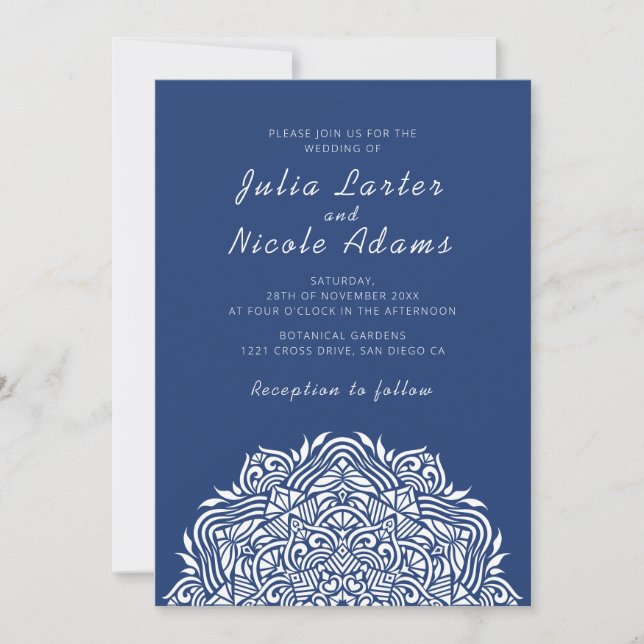 Persian Jewel Arch Ordinate Mandala Wedding Invitation (Front)